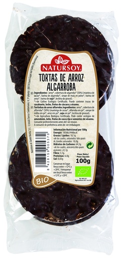 [8428159005370] TORTAS ARROZ ALGARROBA NATURSOY 100G