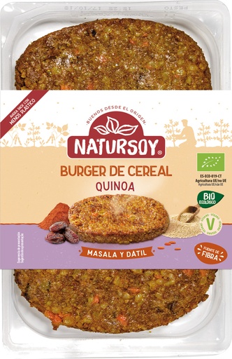 [8428159107272] HAMBURGUESA QUINOA MASALA NATURSOY 200G
