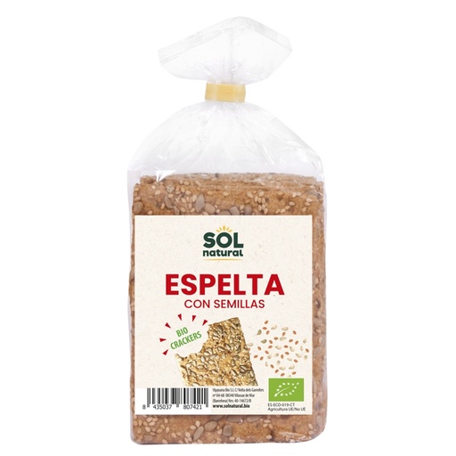 [8435037807421] CRACKERS ESPELTA SEMENTES SOLNATURAL 200G
