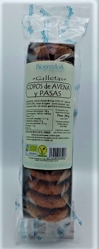 [8437003535208] GALLETAS FLOCOS DE AVEA E PASAS BIOGREDOS 250G